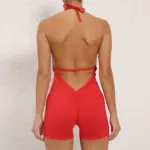Yoga Pants Halter Neck Jumpsuit Beauty Back Shorts High Elastic One-piece Fitness For Womens Clothing - Image 10