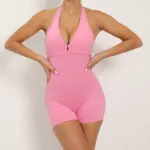 Yoga Pants Halter Neck Jumpsuit Beauty Back Shorts High Elastic One-piece Fitness For Womens Clothing - Image 8