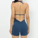Yoga Pants Halter Neck Jumpsuit Beauty Back Shorts High Elastic One-piece Fitness For Womens Clothing - Image 6