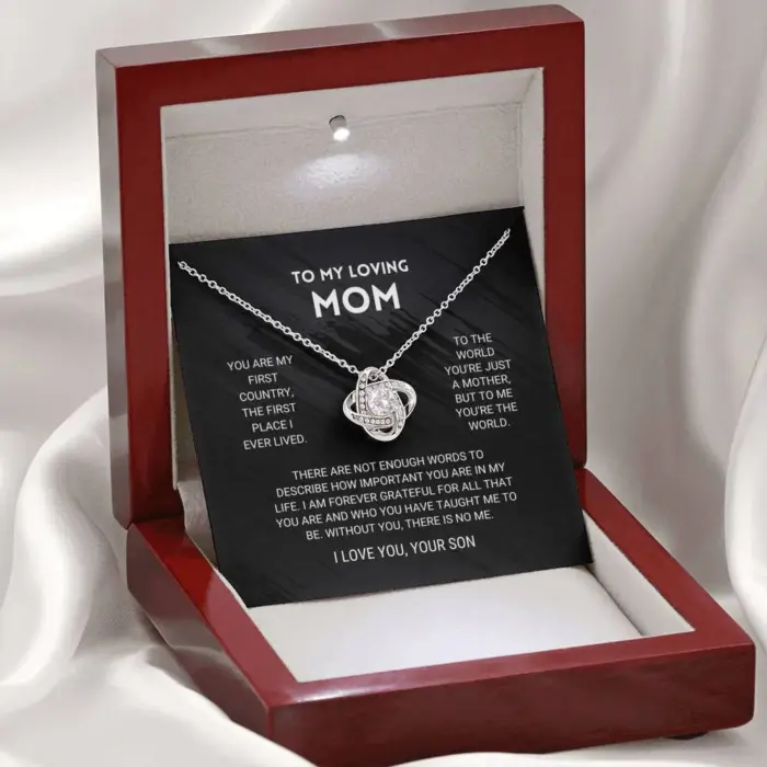 Mom Love Knot Necklace From Son - Image 1